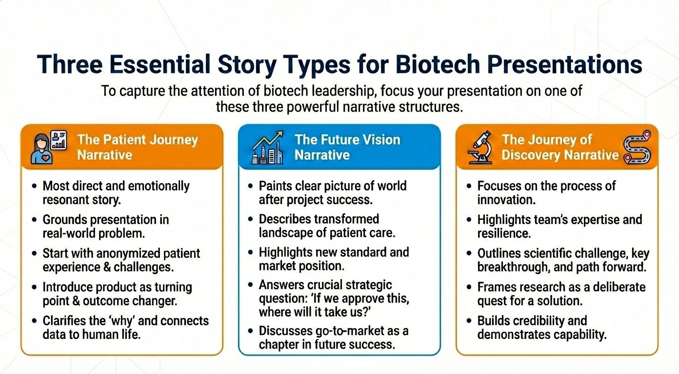 How to Use Storytelling in Presentations to Biotech Leadership